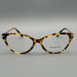 Tiffany TF2231 8064 Eyeglasses Frames Yellow Brown Havana 54 16 140 Cat Eye
